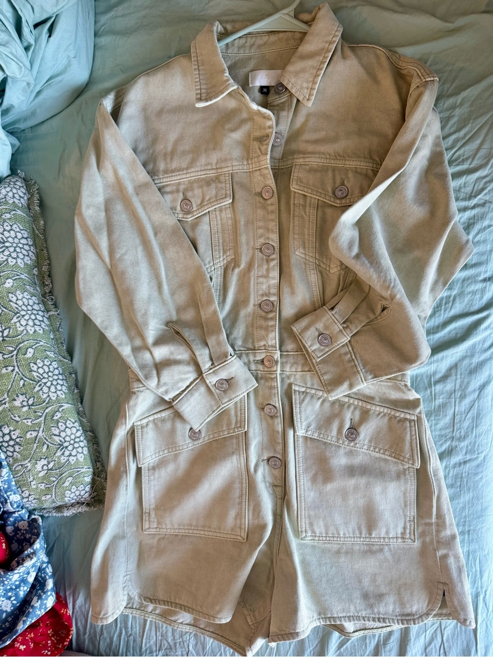 7 for All Mankind Denim Mint Romper, size M